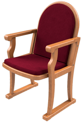 Внешний вид кресла из натурального дерева с обкладом.